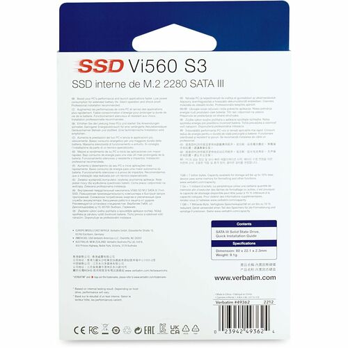 VERBATIM 256GB VI560 SSD ERNAL SATA III M.2 2280 SSD MULTI 2