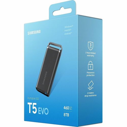 USB 3.2 GEN. 1 T5 EVO 8TB PORTABLE SSD - BLACK MULTI 5