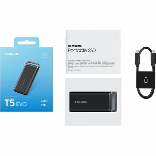 USB 3.2 GEN. 1 T5 EVO 8TB PORTABLE SSD - BLACK MULTI 5