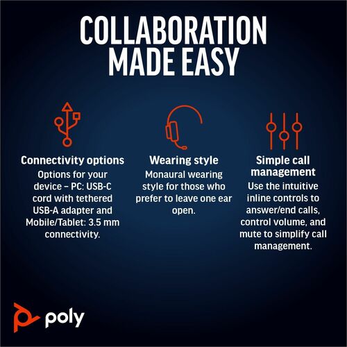 Poly Blackwire 5220 Stereo USB
