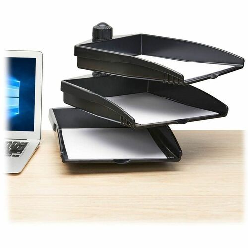 PORTE-DOCUMENTS À 3 PLATEAUX AVEC PINCE DE BUREAU
