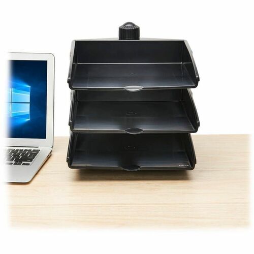 PORTE-DOCUMENTS À 3 PLATEAUX AVEC PINCE DE BUREAU