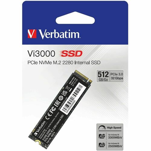 VERBATIM 512GB VI3000 SSD INTERNAL PCIE NVME M.2 SSD MULTI 2