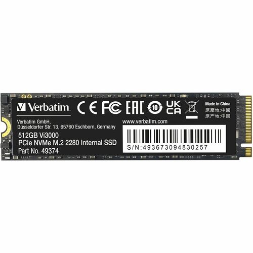 VERBATIM 512GB VI3000 SSD INTERNAL PCIE NVME M.2 SSD MULTI 2