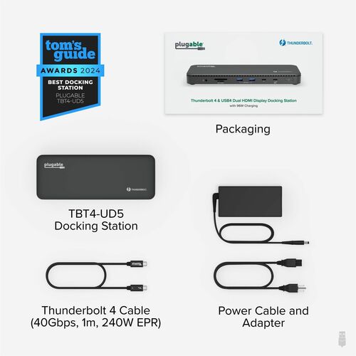 Station d'accueil Thunderbolt 4 enfichable avec charge de 100 W, Th