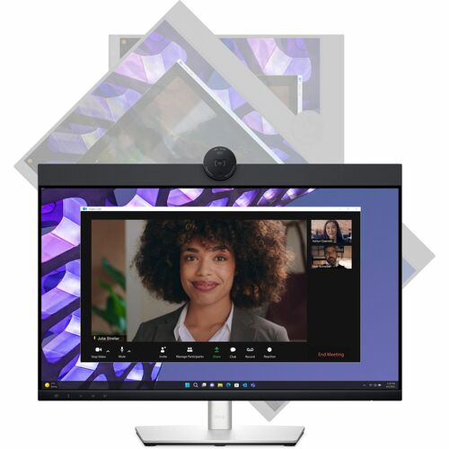Monitor LED Full HD Dell P2424HEB de 24" con cámara web - 16:9 - Negro, plateado