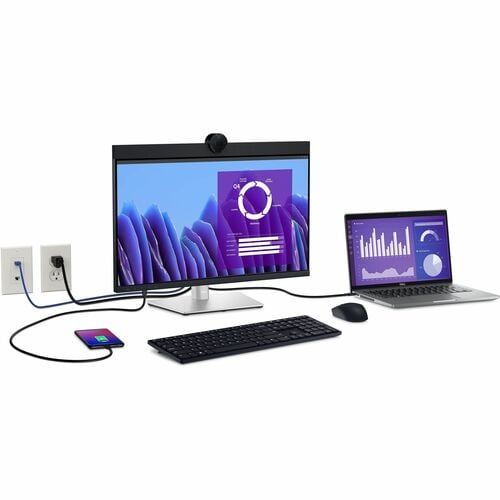 Monitor LED Full HD Dell P2424HEB de 24" con cámara web - 16:9 - Negro, plateado