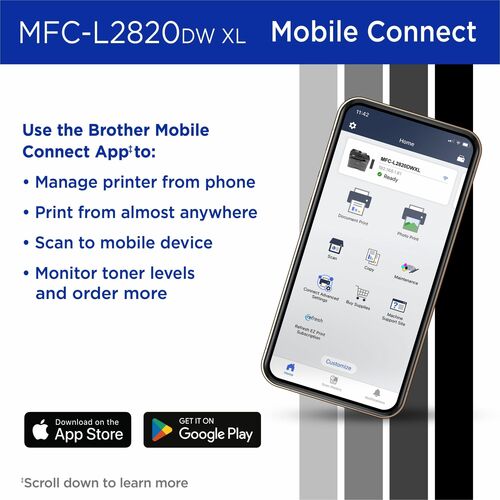 Brother MFC-L2820DWXL Wireless Laser Multifunction Printer -