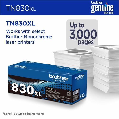 CARTOUCHE DE TONER NOIR BROTHER AUTHENTIQUE À HAUTE CAPACITÉ