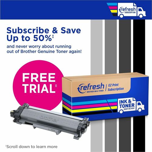 Cartouche de toner noir haute capacité Brother authentique, lot de 2