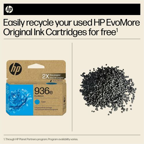 Cartouche d'encre jet d'encre haute capacité d'origine HP EvoMore 936e - C