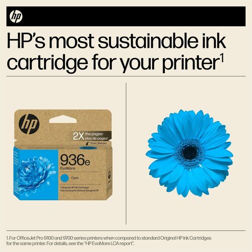 Cartouche d'encre jet d'encre haute capacité d'origine HP EvoMore 936e - C