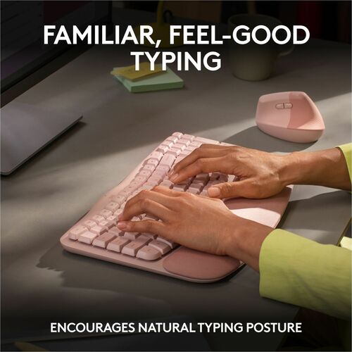 Teclado ergonómico inalámbrico Logitech Wave Keys con palma acolchada