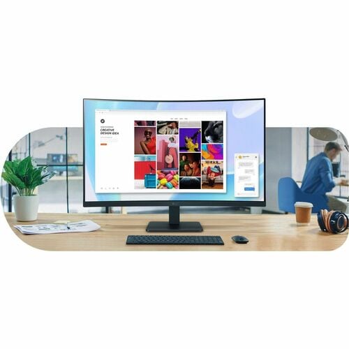 Moniteur LCD incurvé Full HD LG 32MR51CA-B de 32 pouces - 16:9