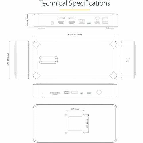 Station d'accueil multi-écrans StarTech.com Thunderbolt 4, quadruple/triple