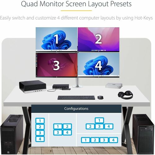 COMMUTATEUR CLAVIER/SOURIS 4 PORTS COMMUTATEUR SOURIS ROAMING KM/USB