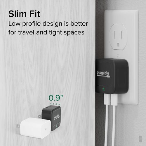 Plugable Dual USB C Wall Charger, 40W Foldable 2