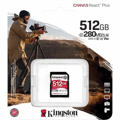 512GB CANVAS REACT PLUS SDXC UHS-II 280R/150W U3 V60 FOR FULL