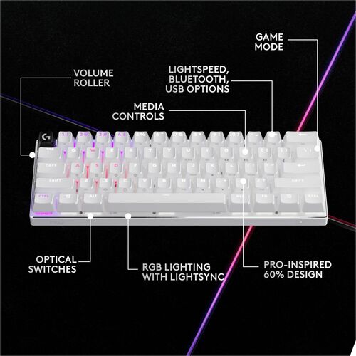 TECLADO INALÁMBRICO PARA JUEGOS PRO X60 LIGHTSPEED TÁCTIL NEGRO MULTI 4
