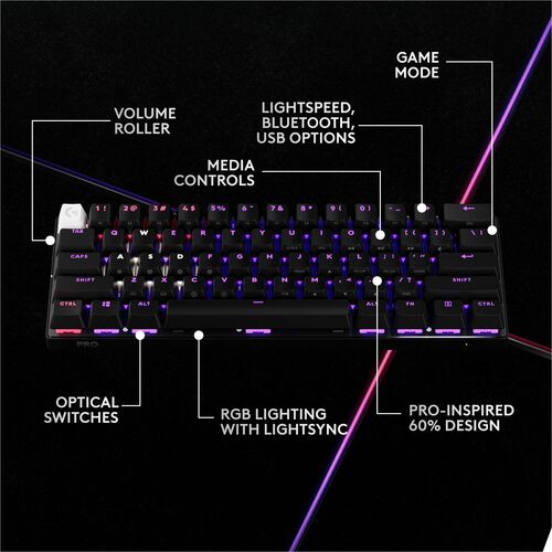 Clavier de jeu sans fil tactile Pro X60 Lightspeed Noir Multi 4