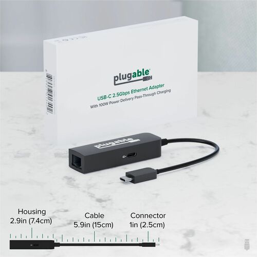 Adaptateur USB-C vers Ethernet 2,5 Go enfichable avec charge USB-C PD 100 W