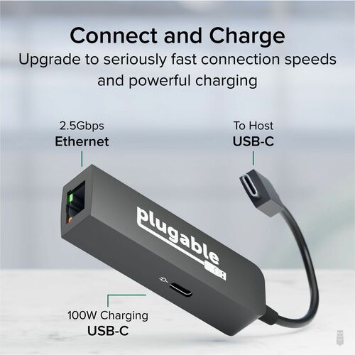 Adaptateur USB-C vers Ethernet 2,5 Go enfichable avec charge USB-C PD 100 W