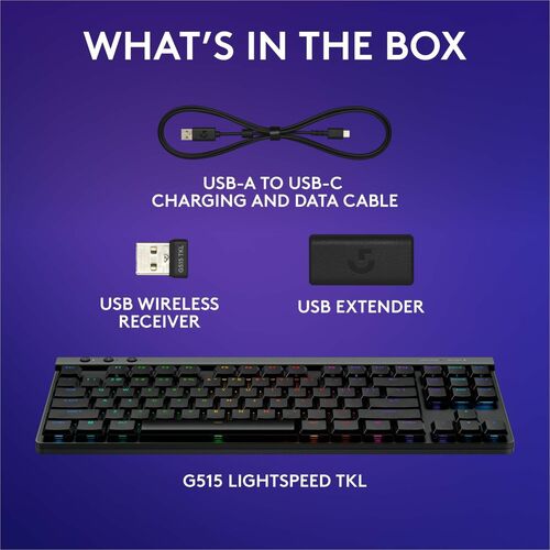 Clavier de jeu G515 Lightspeed TKL, linéaire, noir, multi-touch, 4 touches