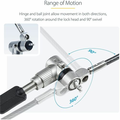 Câble de verrouillage universel pour ordinateur portable StarTech.com (2,0 m), lot de 25, avec clé passe-partout