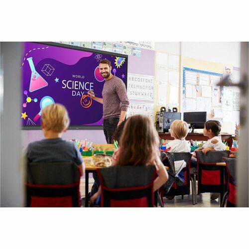 Écran plat interactif 4K UHD de 65 pouces. Tableau blanc collaboratif.