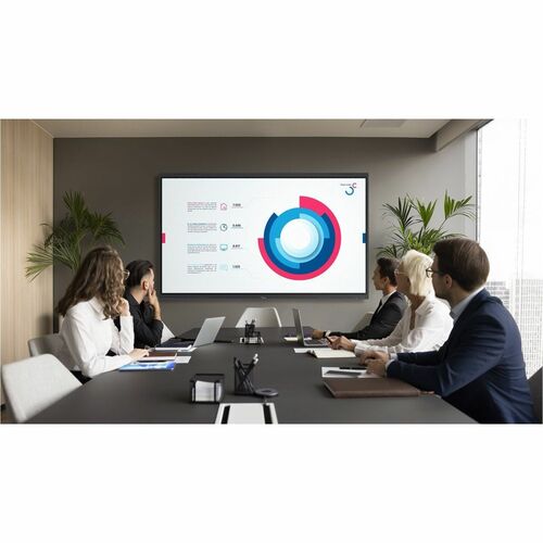 Écran plat interactif 4K UHD 75 pouces. Tableau blanc collaboratif.