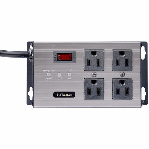 StarTech.com 4-Outlet Industrial Power Strip 125V/15A, EMI/RFI Isolati