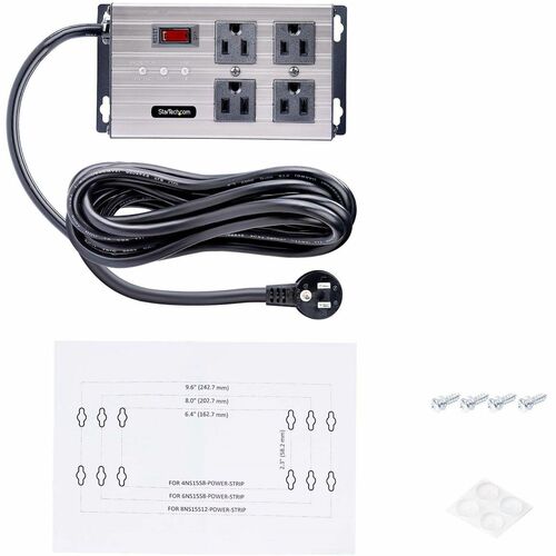 StarTech.com 4-Outlet Industrial Power Strip 125V/15A, EMI/RFI Isolati