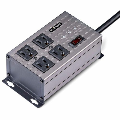 StarTech.com 4-Outlet Industrial Power Strip 125V/15A, EMI/RFI Isolati