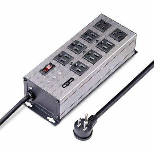 StarTech.com 8-Outlet Industrial Power Strip 125V/15A, EMI/RFI Isolati