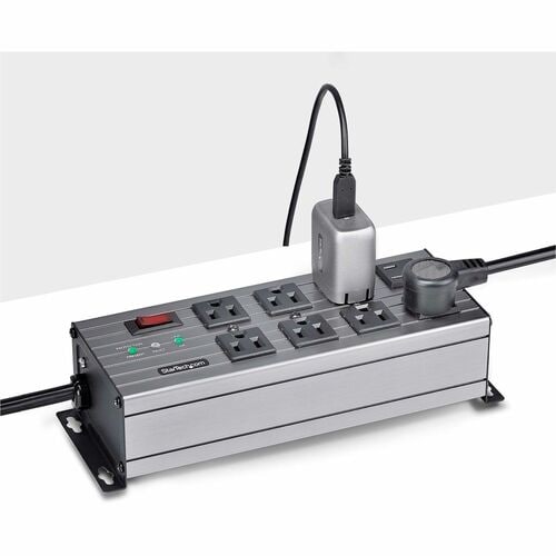 StarTech.com 8-Outlet Industrial Power Strip 125V/15A, EMI/RFI Isolati