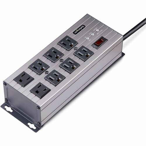 StarTech.com 8-Outlet Industrial Power Strip 125V/15A, EMI/RFI Isolati