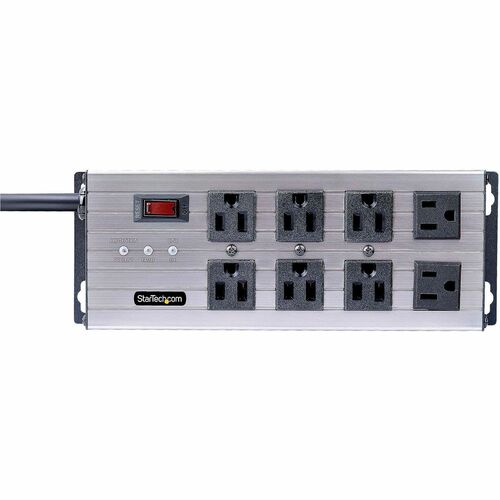 StarTech.com 8-Outlet Industrial Power Strip 125V/15A, EMI/RFI Isolati