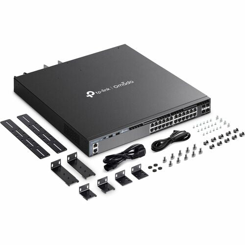 COMMUTATEUR POE+ GESTIONNAIRE EMPILABLE L3 24 PORTS GB OMADA AVEC 4 10 GE