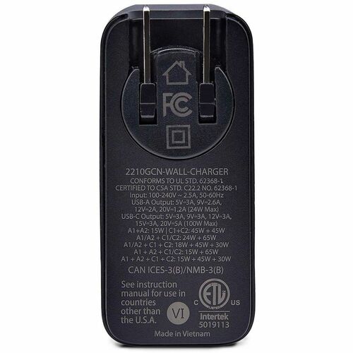 Chargeur mural USB-C StarTech.com 100 W, 2 ports USB