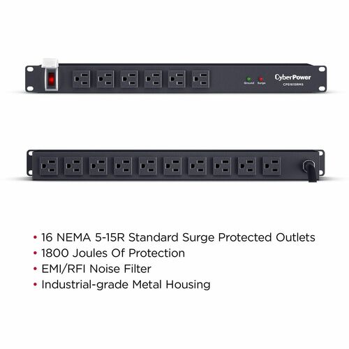 Supresor de sobretensiones CyberPower Rackbar CPS1615RMS de 16 tomas/