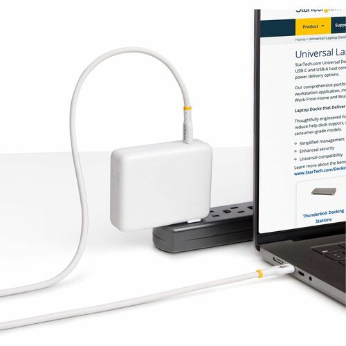StarTech.com 10ft White USB-C Charging Cable, USB