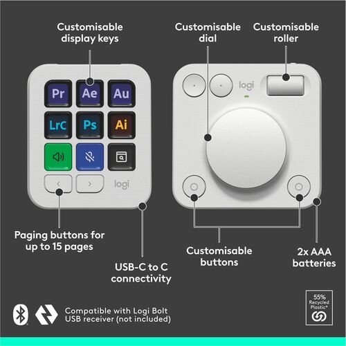 LOGITECH MX CREATIVE CONSOLE PALE GREY MULTI 4