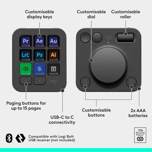 CONSOLE CRÉATIVE LOGITECH MX GRAPHITE MULTI 4