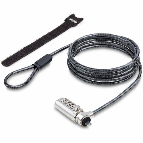 StarTech.com Slim Lock compatible con ranura K, cable de bloqueo de combinación de 6,6 pies (2 m),