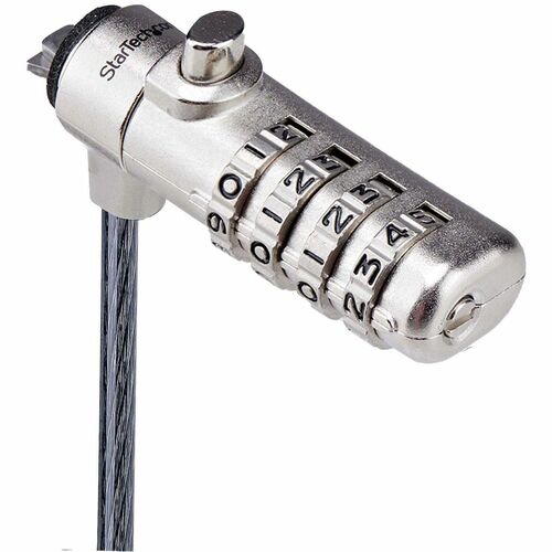 StarTech.com Slim Lock compatible con ranura K, cable de bloqueo de combinación de 6,6 pies (2 m),