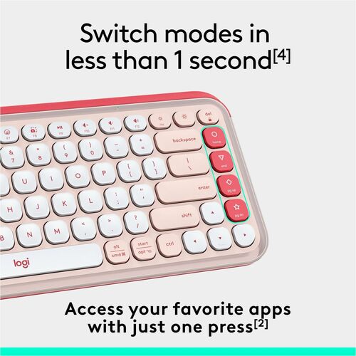 CLAVIER LOGITECH POP ICON KEYS ROSE MULTI 4