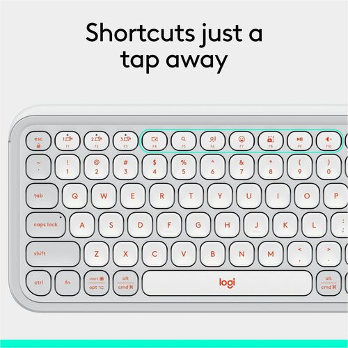 CLAVIER LOGITECH POP ICON KEYS BLANC CASSÉ-ORANGE MULTI 4