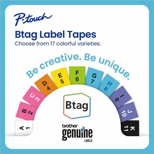 Ruban d'étiquettes noir sur blanc Brother P-touch BTAG-231 - 15/32" (12 mm) de largeur x 13