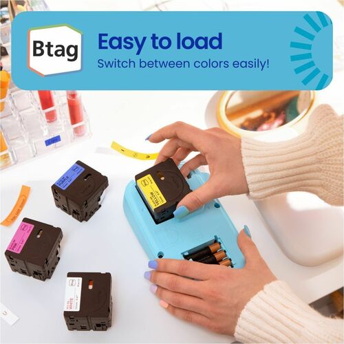 Cinta de etiquetas Brother P-touch BTAG-232 roja sobre blanca - 15/32\" (12 mm) de ancho x 13 1/