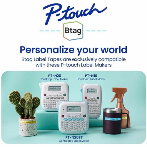 Cinta de etiquetas Brother P-touch BTAG-132 roja sobre transparente - 15/32\" (12 mm) de ancho x 13 1/